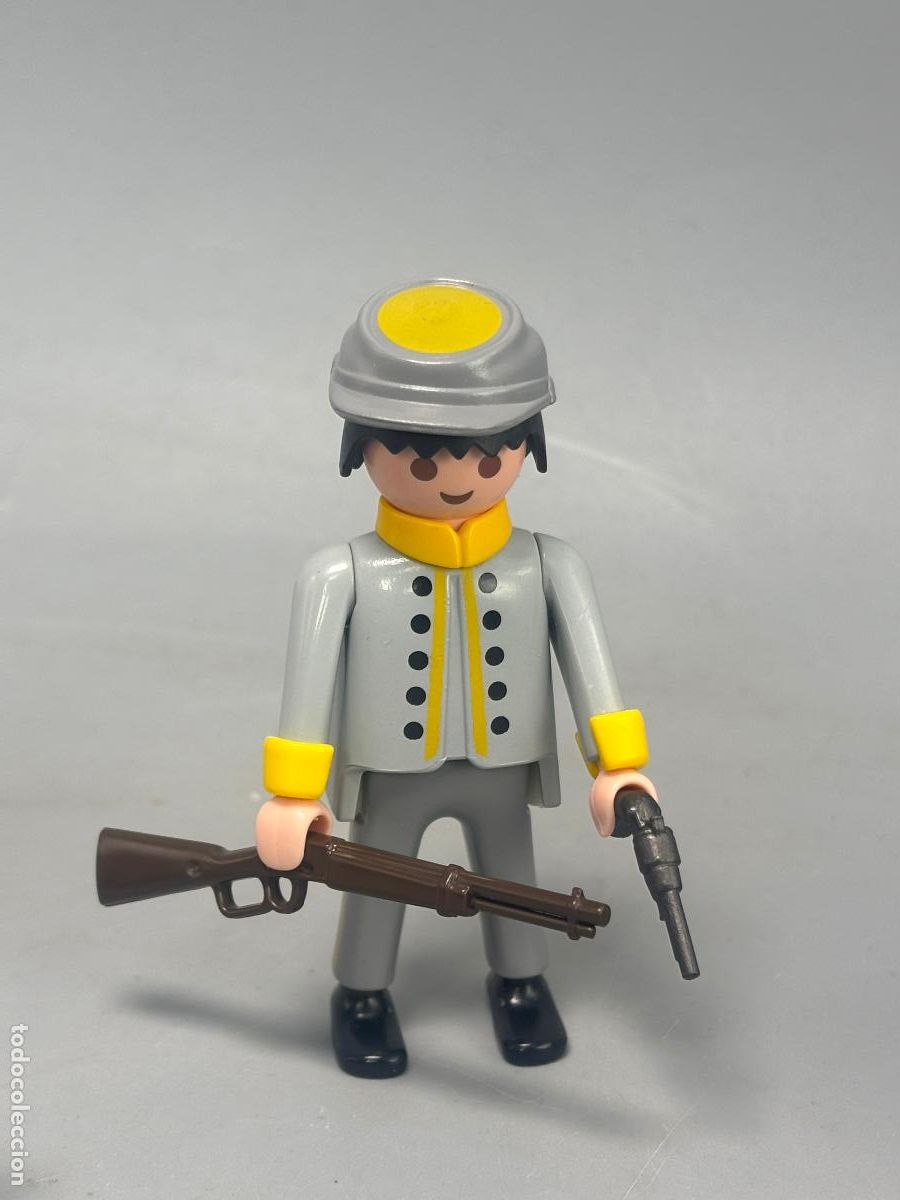 Playmobil: PLAYMOBIL figura soldado sudista con rifle fuerte oeste