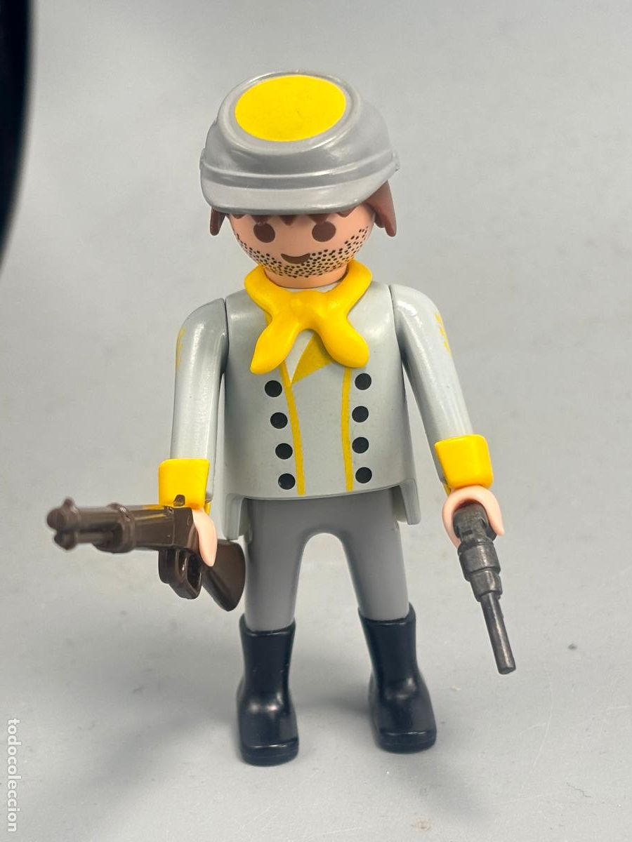 Playmobil: PLAYMOBIL figura soldado sudista con rifle fuerte oeste