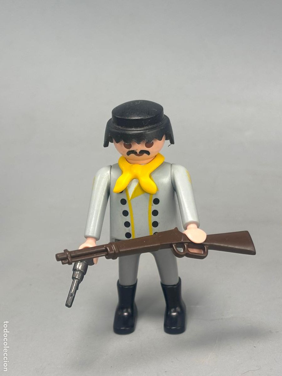 Playmobil: PLAYMOBIL figura soldado sudista con rifle fuerte oeste
