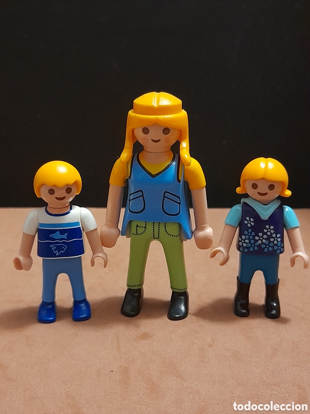 Playmobil: Playmobil familia figuras, madre y dos ni&ntilde;os rubios