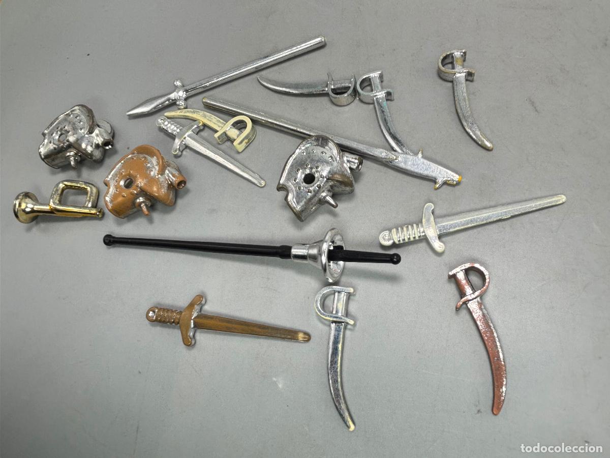 Playmobil: Playmobil lote arma bocado caballo cromado soldado medieval