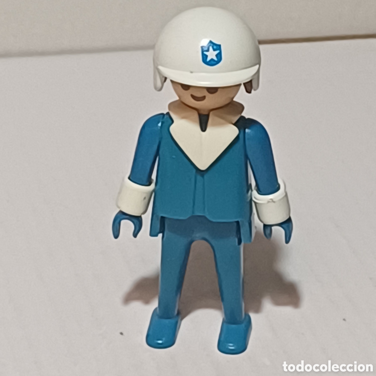 Playmobil: Figura Playmobil oficial de policia moto traje azul