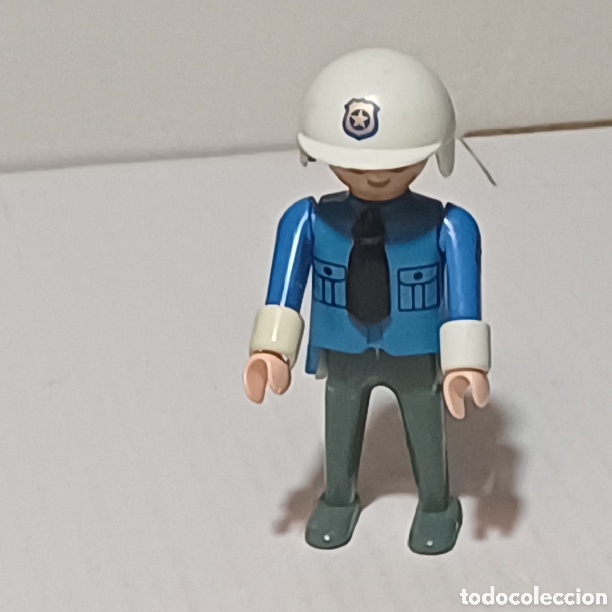 Playmobil: Figura Playmobil oficial de policia moto traje azul