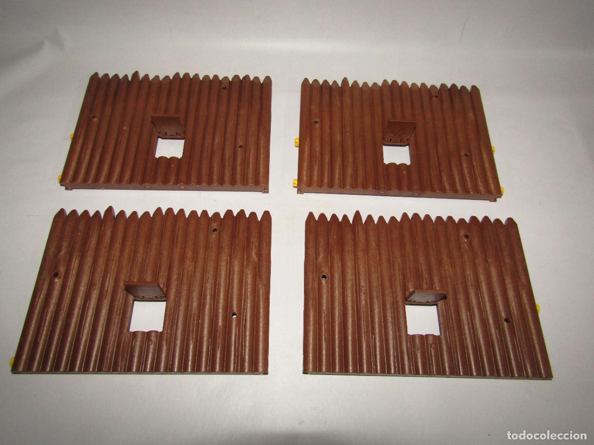 Playmobil: 4 Tramos de 18 Trancos con Trampilla Empalizada Fuerte Ref. 6427 - 5245 Serie Western de PLAYMOBIL