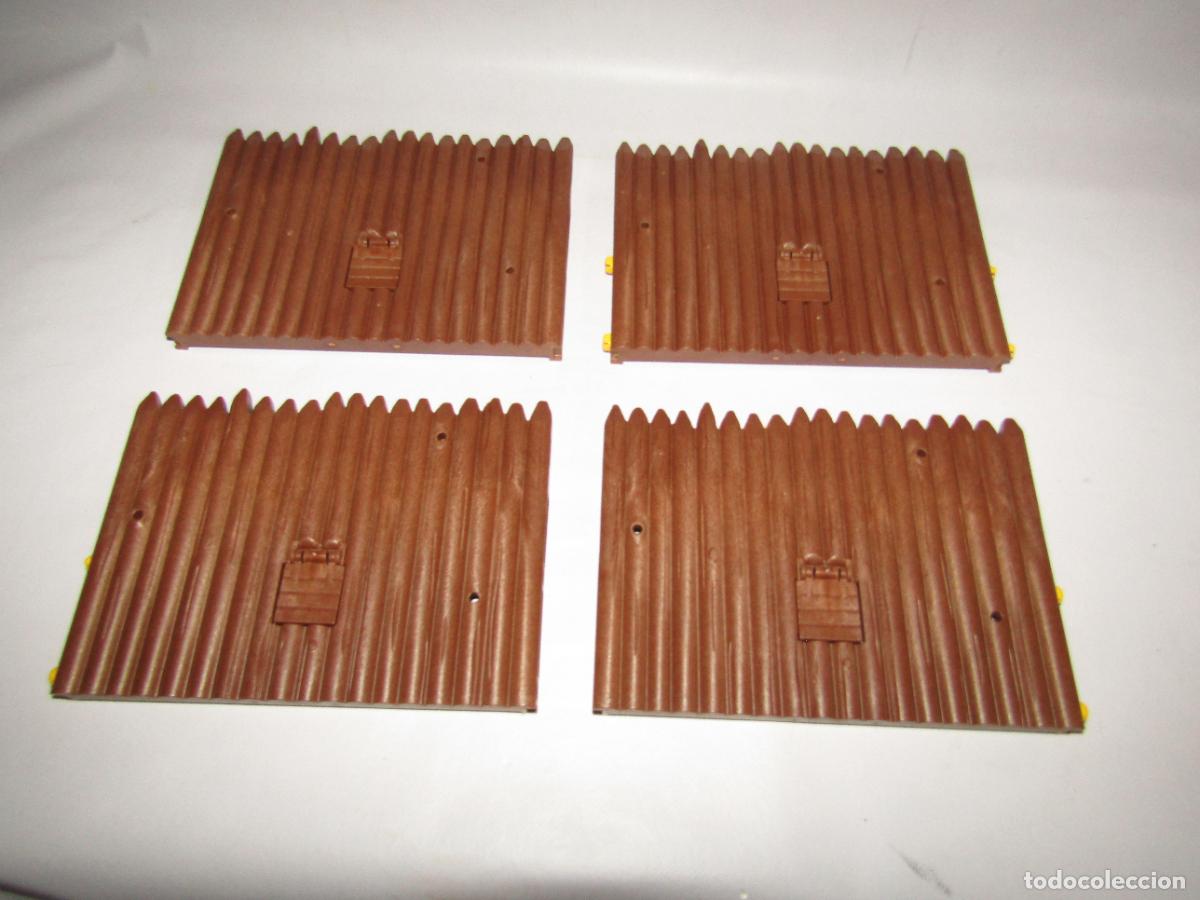 Playmobil: 4 Tramos de 18 Troncos con Trampilla Empalizada Fuerte Ref. 6427 - 5245 Serie Western de PLAYMOBIL