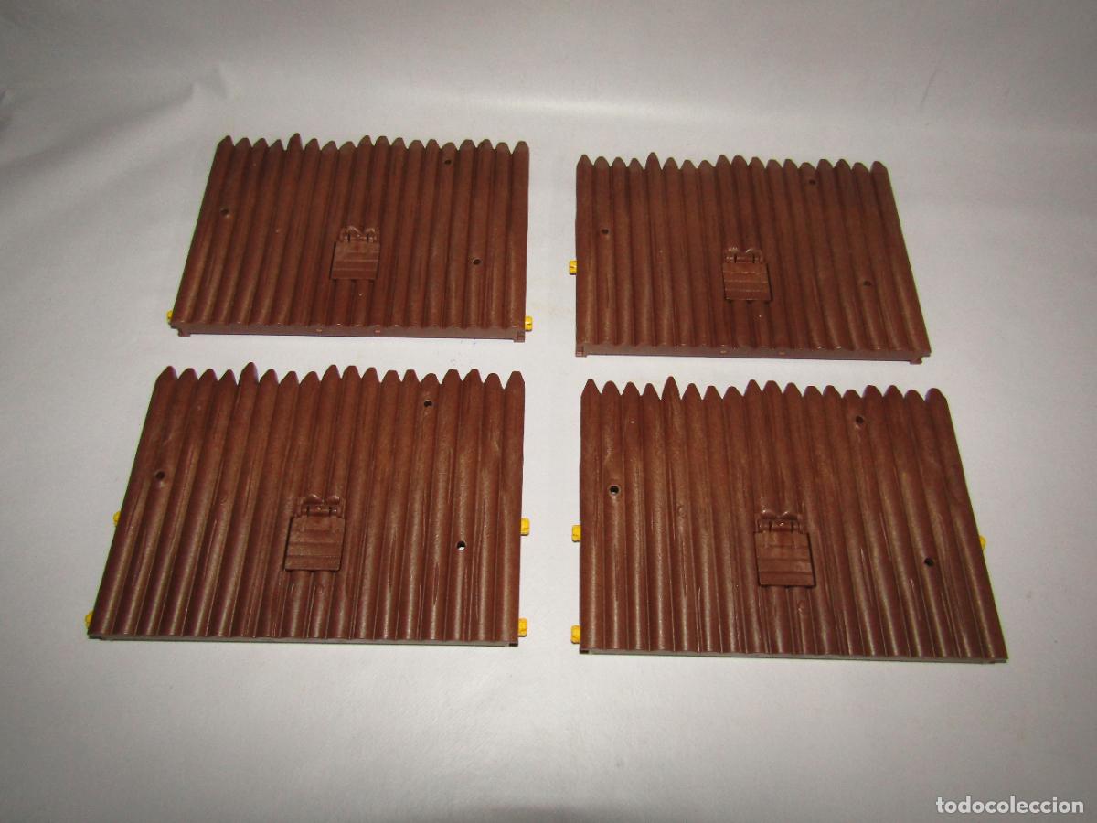 Playmobil: 4 Tramos de 18 Troncos con Trampilla Empalizada Fuerte Ref. 6427 - 5245 Serie Western de PLAYMOBIL