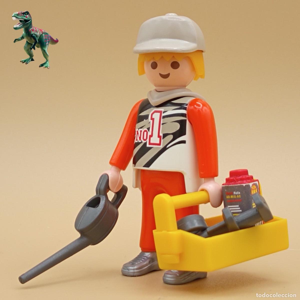 Playmobil: Playmobil figura mecanico de taller gasolinera estacion de servicio vehiculos coches motos