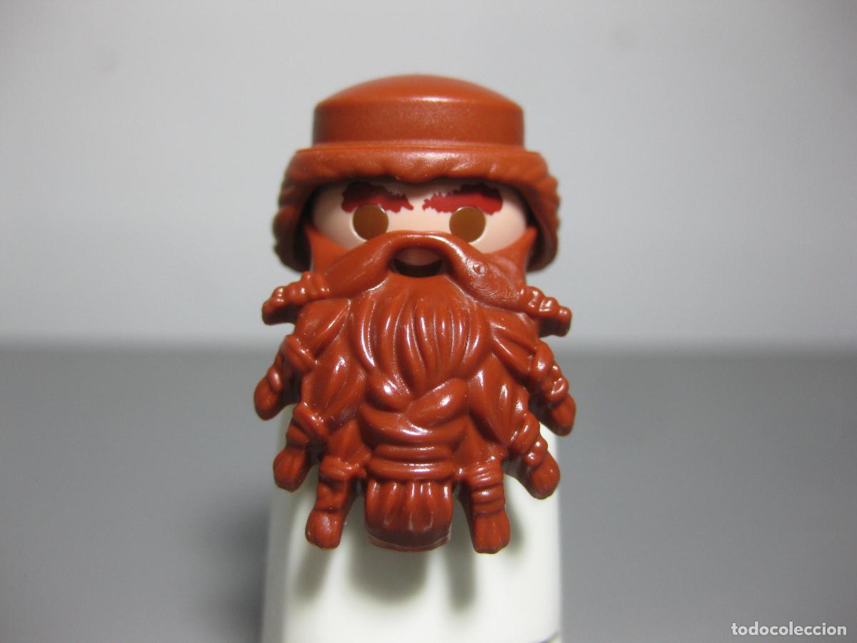 Playmobil: PLAYMOBIL cabeza completa vikingo barba tupida +cabeza con cejas pobladas y pelo coleta- cuerpo no