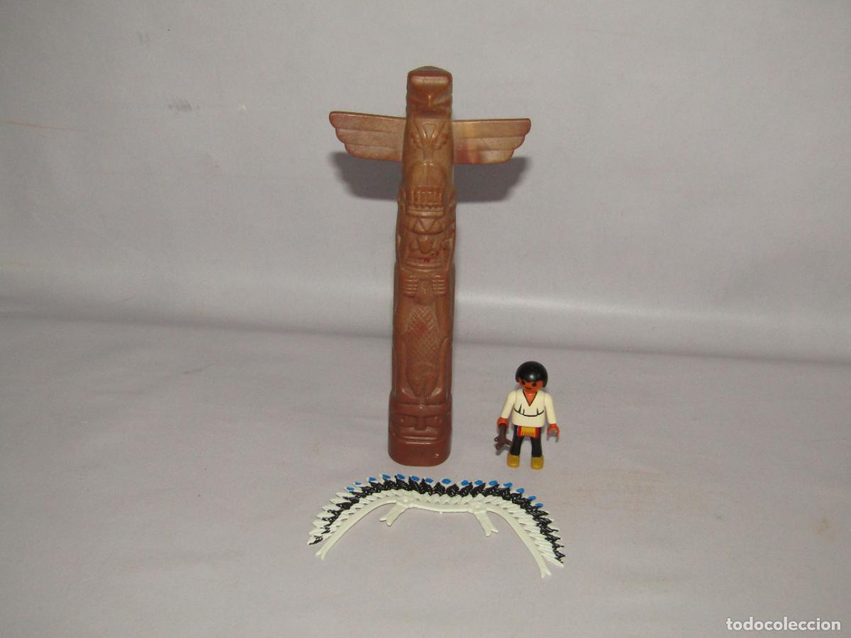 Playmobil: TOTEM, NI&Ntilde;O y PENACHO Indios Serie Western de PLAYMOBIL