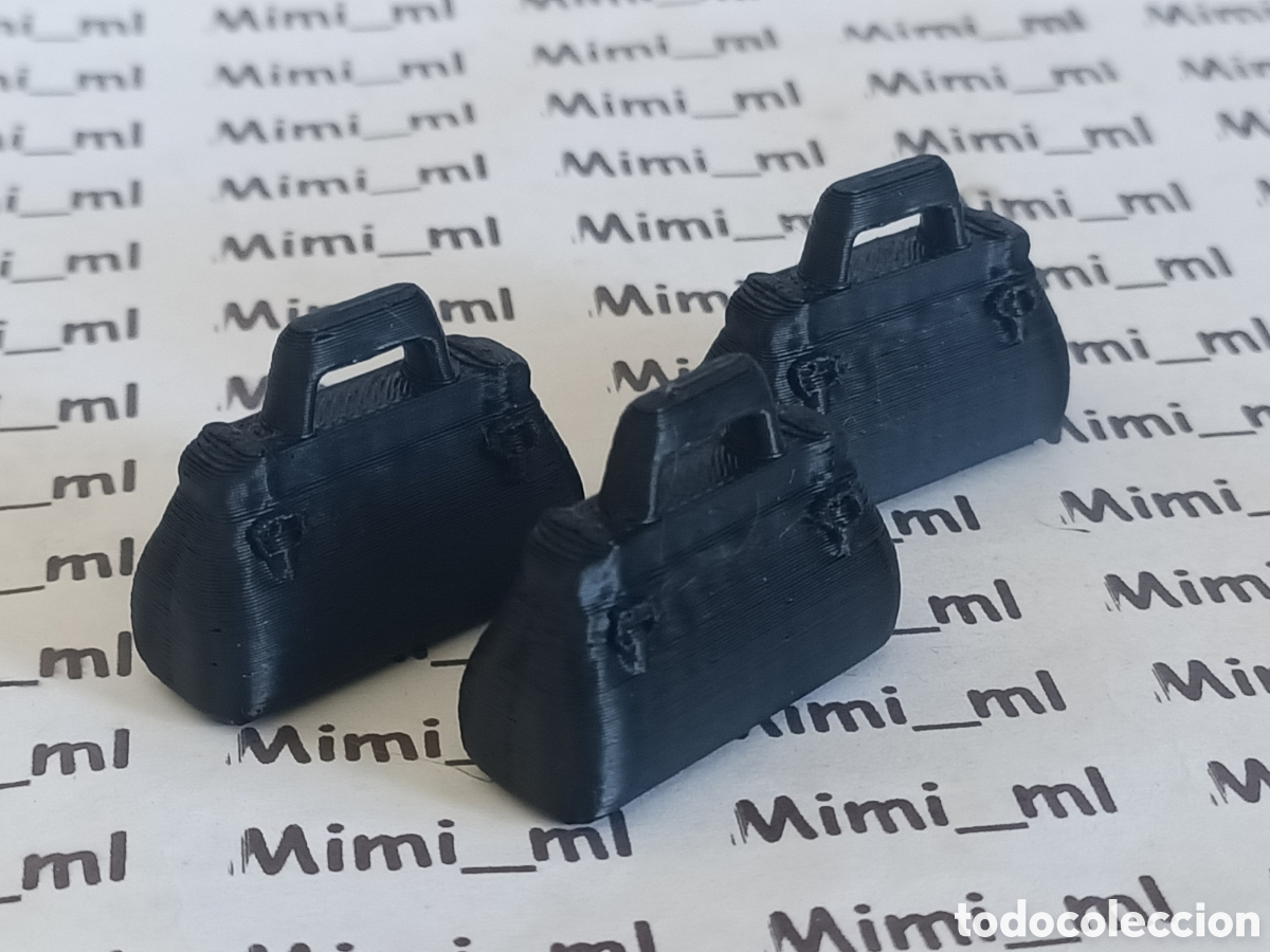 Playmobil: 3 maletines negros en impresi&oacute;n 3d compatibles Playmobil bolsos western oeste serie rosa