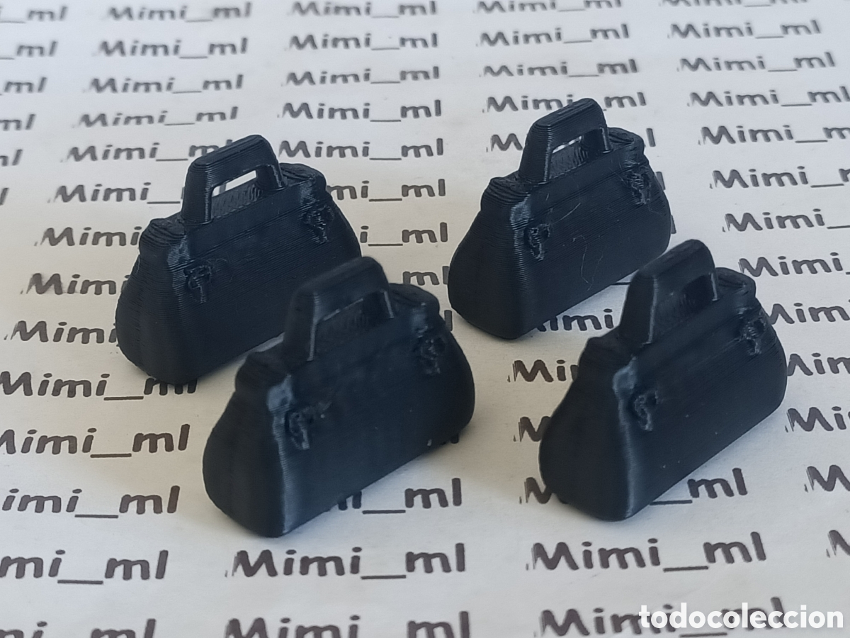Playmobil: 4 maletines negros en impresi&oacute;n 3d compatibles Playmobil bolsos western oeste serie rosa