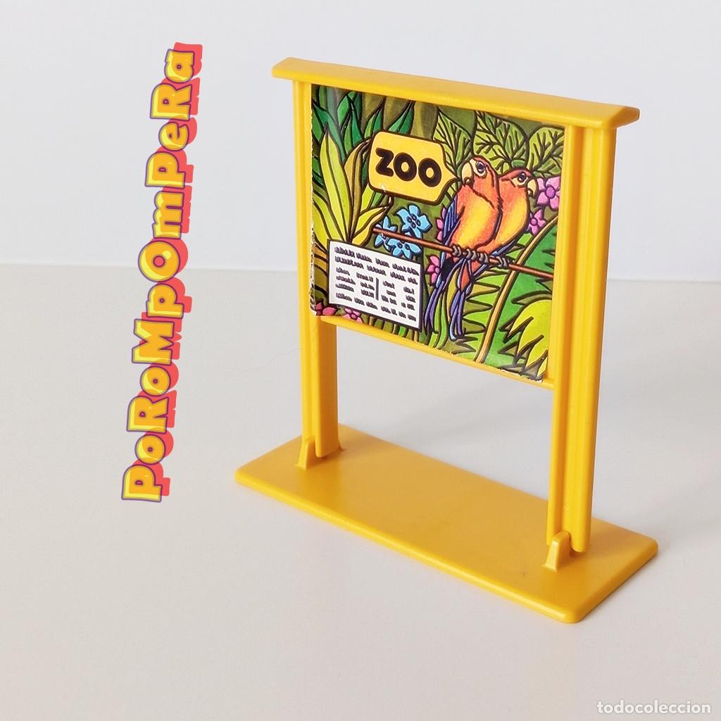 Playmobil: PLAYMOBIL CARTEL ZOO + BASE AMARILLA 3638 LETRERO ENTRADA PARQUE ZOOL&Oacute;GICO A&Ntilde;OS 90 CG5
