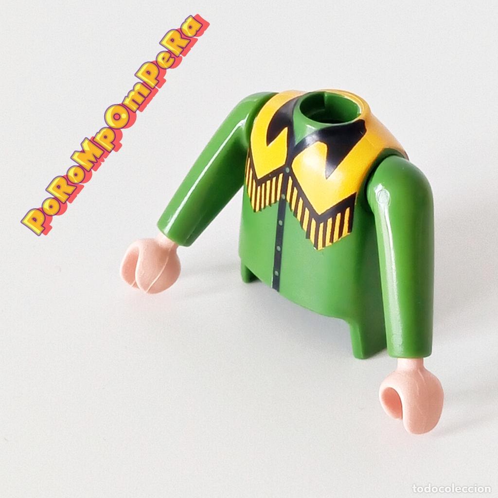 Playmobil: PLAYMOBIL TORSO VERDE FLECOS + BRAZOS A JUEGO CUSTOM/COMPLETAR VAQUERO OESTE TO7