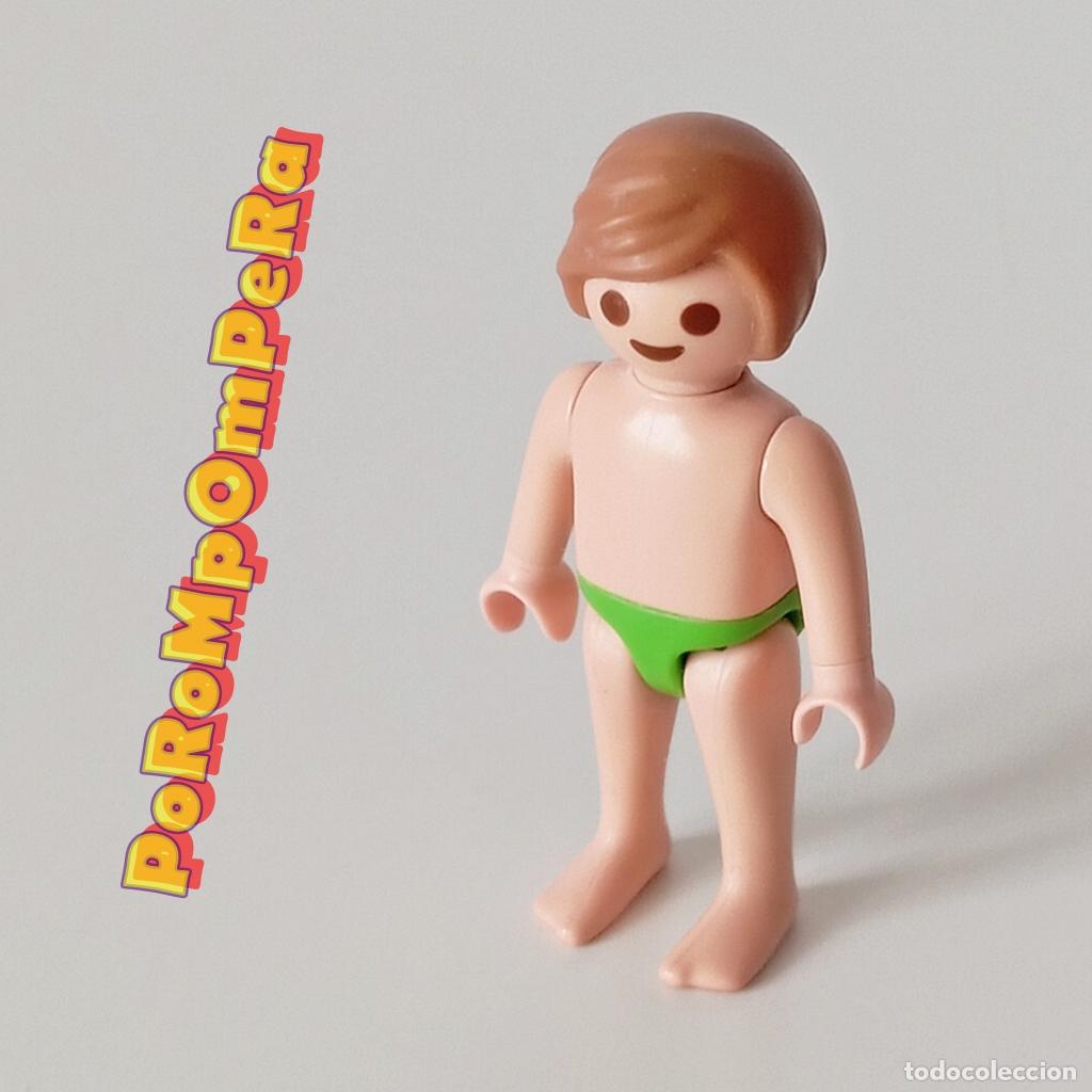 Playmobil: PLAYMOBIL FIGURA NI&Ntilde;O EN BA&Ntilde;ADOR PARQUE ACU&Aacute;TICO 4858 PISCINA PLAYA INFANTIL CUSTOM/COMPLETAR FB