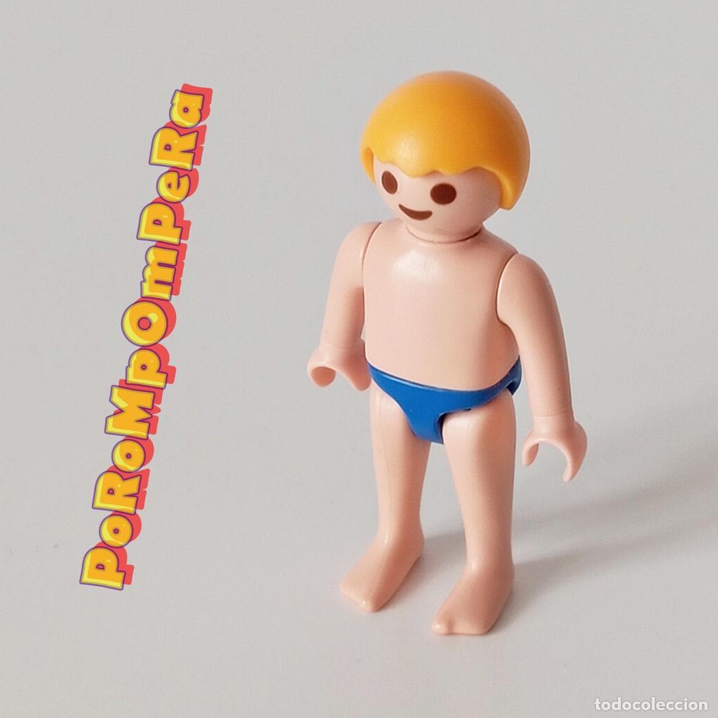 Playmobil: PLAYMOBIL FIGURA NI&Ntilde;O EN BA&Ntilde;ADOR 4864 PISCINA PLAYA INFANTIL CUSTOM/COMPLETAR FB
