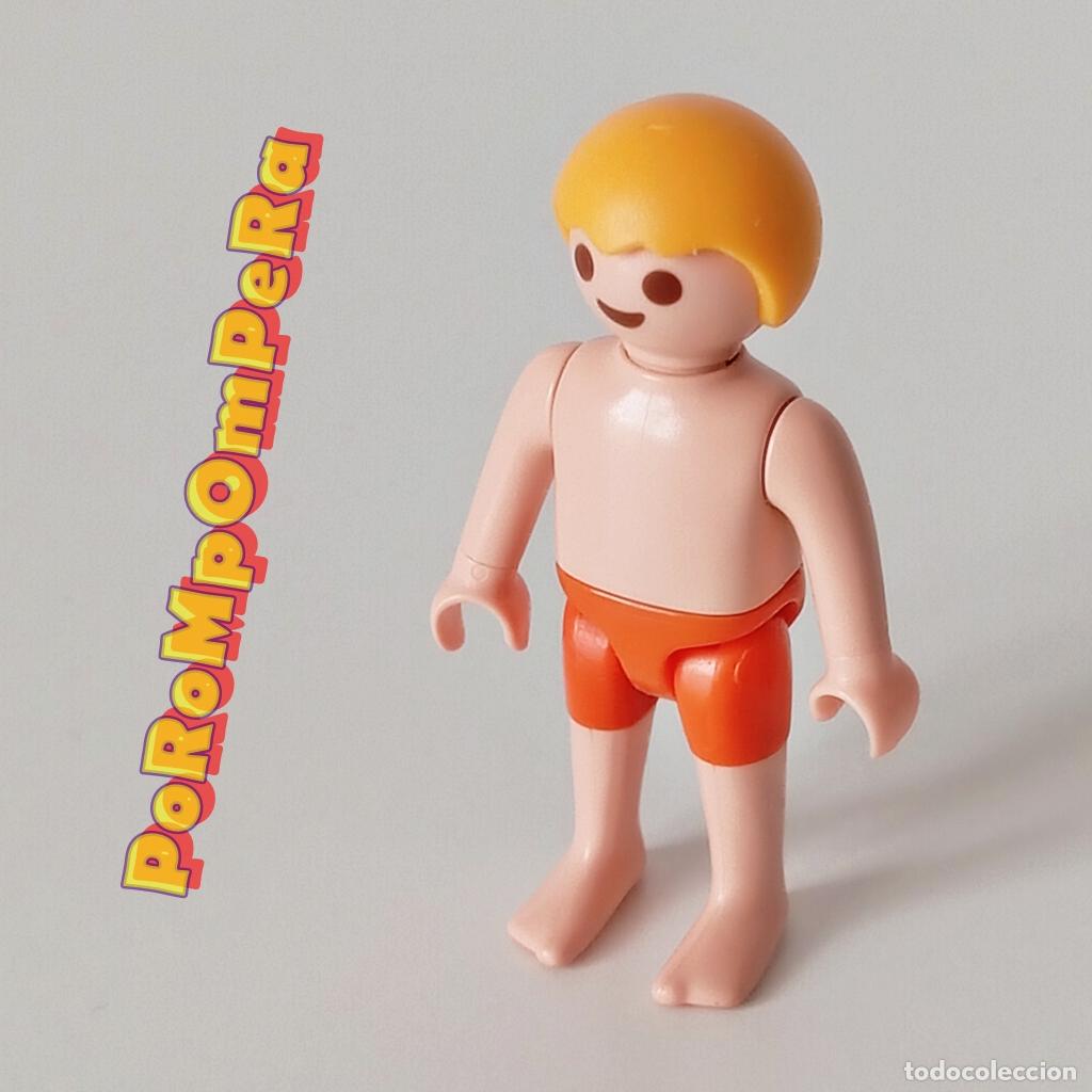 Playmobil: PLAYMOBIL FIGURA NI&Ntilde;O EN BA&Ntilde;ADOR PARQUE ACU&Aacute;TICO 5433 PISCINA PLAYA INFANTIL CUSTOM/COMPLETAR FB
