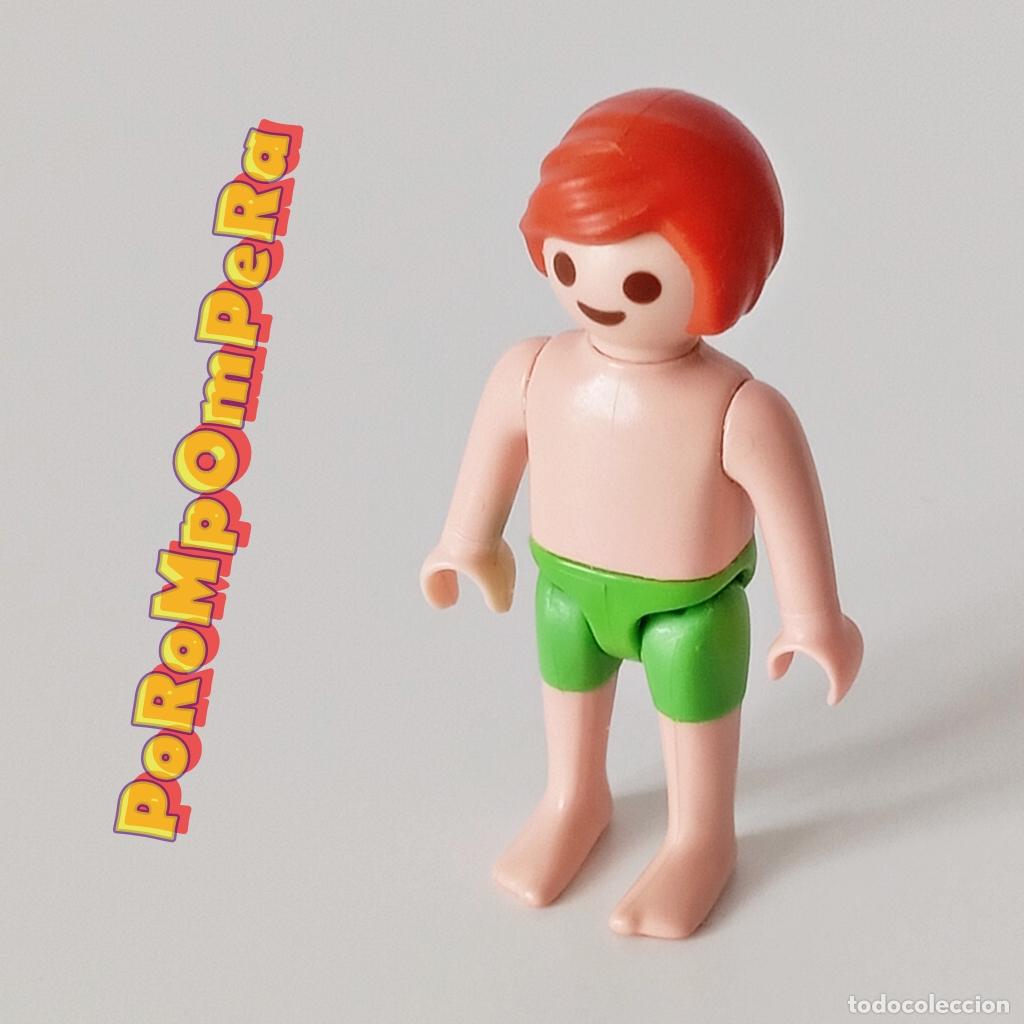 Playmobil: PLAYMOBIL FIGURA NI&Ntilde;O EN BA&Ntilde;ADOR 5575 PISCINA PLAYA INFANTIL CUSTOM/COMPLETAR FB