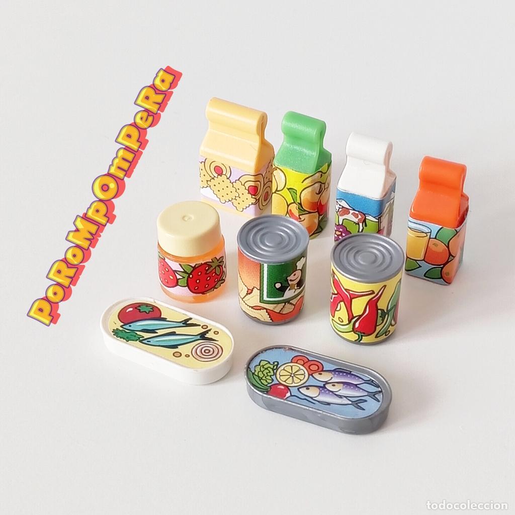 Playmobil: PLAYMOBIL LOTE x9 ENVASES DIFERENTES TETRA BRIK PAQUETE LATA CONSERVA CUSTOM/COMPLETAR DIORAMA N1