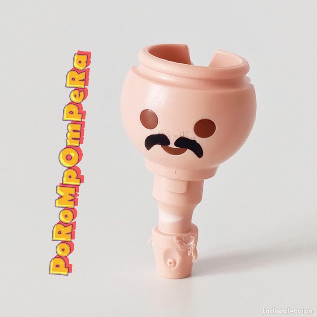 Playmobil: PLAYMOBIL CABEZA BIGOTE NEGRO HUECO TRASERO CUSTOM/COMPLETAR N1