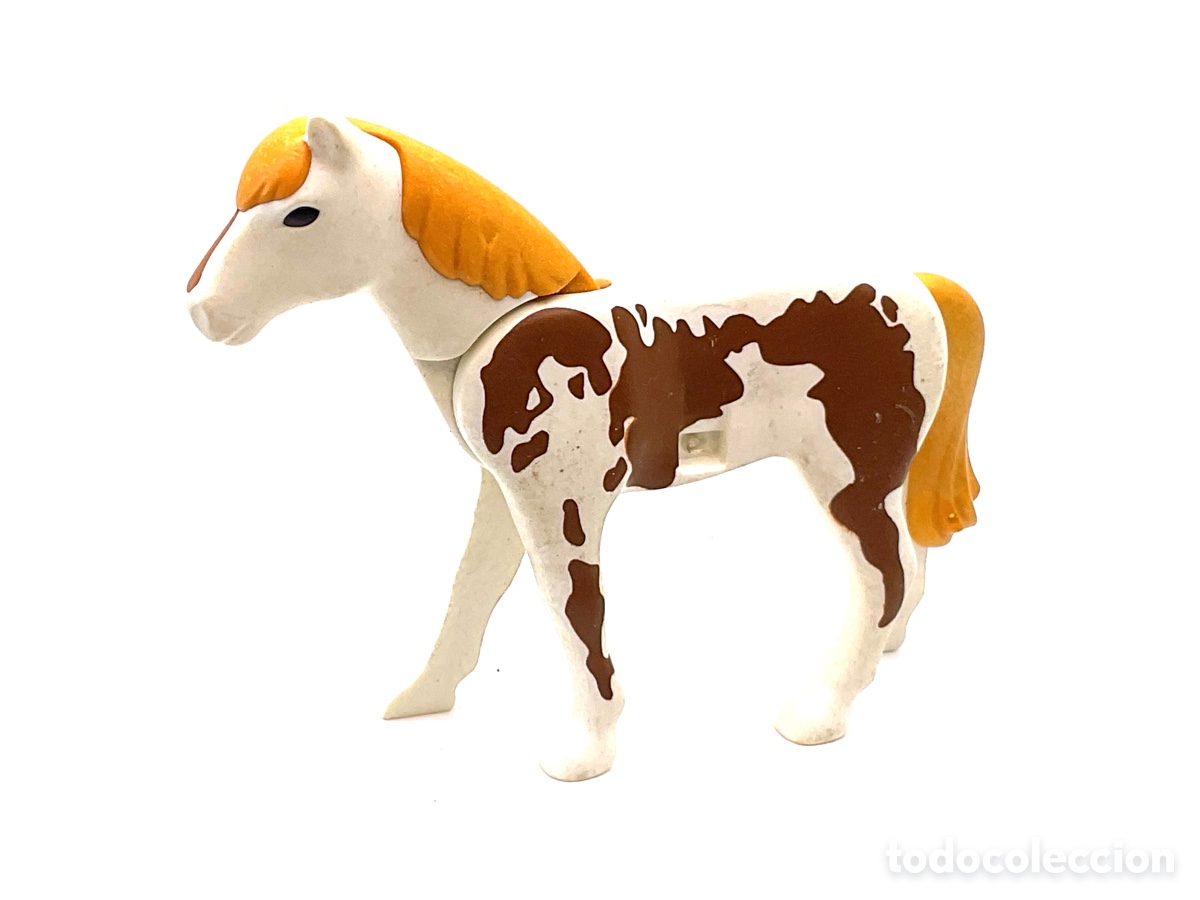 Playmobil: FIGURA PLAYMOBIL. CABALLO BLANCO Y A MANCHAS SIN MONTURA.