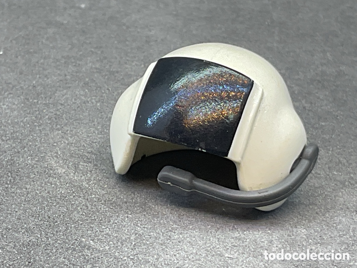 Playmobil: ACCESORIO PLAYMOBIL. CASCO COLOR BLANCO CON MICRO. REF PILOTO.