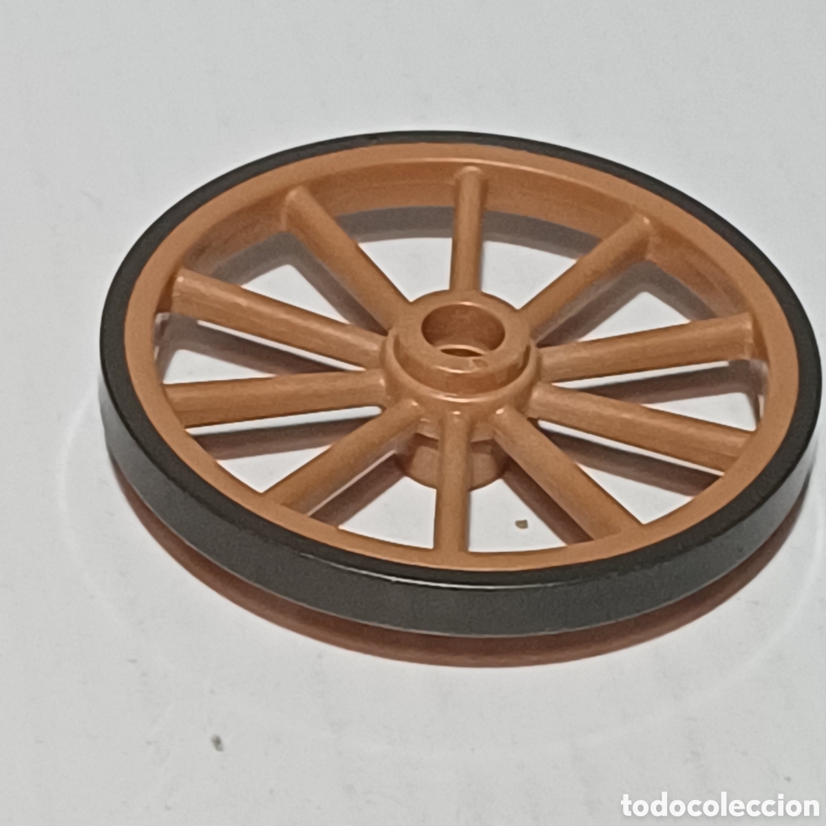 Playmobil: Pieza playmobil rueda carro carreta oeste western 5,5 cm diametro marron medio
