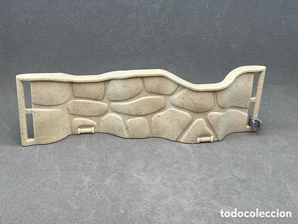 Playmobil: ACCESORIO PLAYMOBIL. VALLA ONDULADA PIEDRA , MURO, RECINTO ANIMALES.