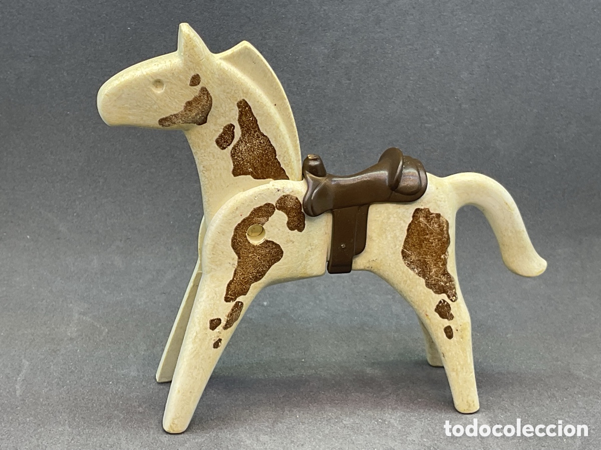 Playmobil: FIGURA PLAYMOBIL. CABALLO BLANCO A MANCHAS CON MONTURA.