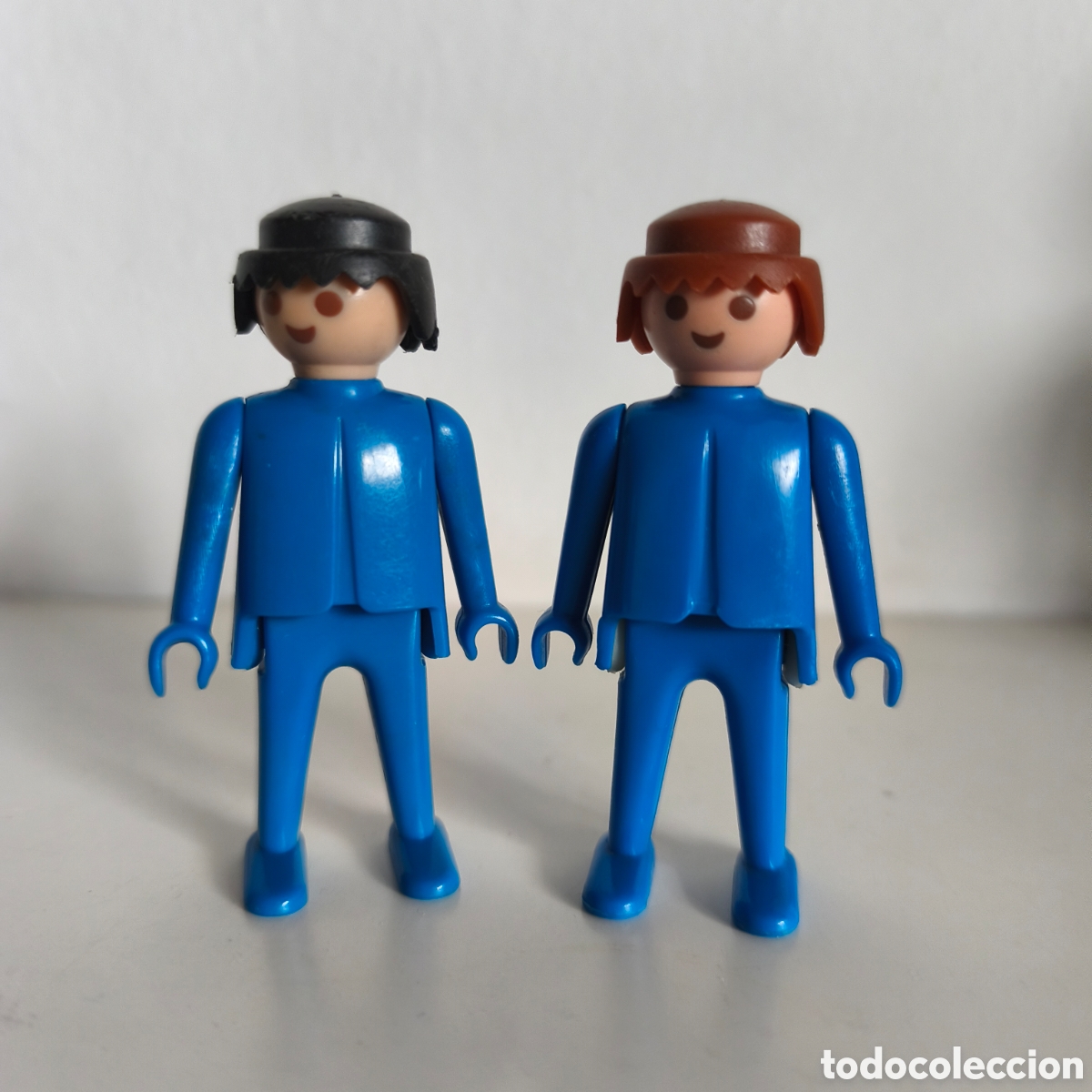 Playmobil: Playmobil / FAMOBIL / Click -2 figuras vestido azul- GEOBRA 1974, primera &eacute;poca