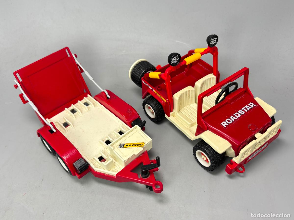 Playmobil: Playmobil 3143 remolque y jeep defecto sujeci&oacute;n jarican