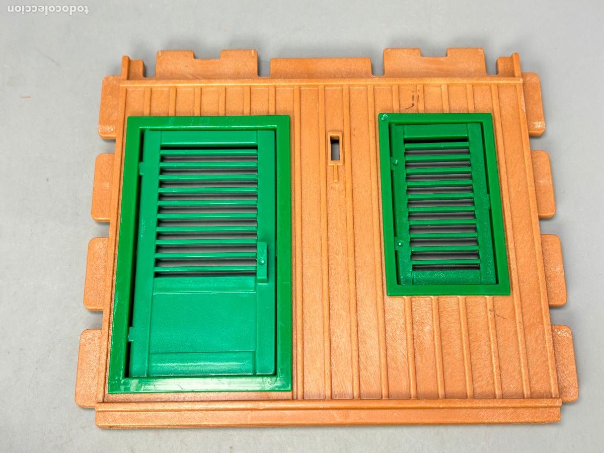 Playmobil: Playmobil pared con puerta y ventana granja estaci&oacute;n tren rancho oeste