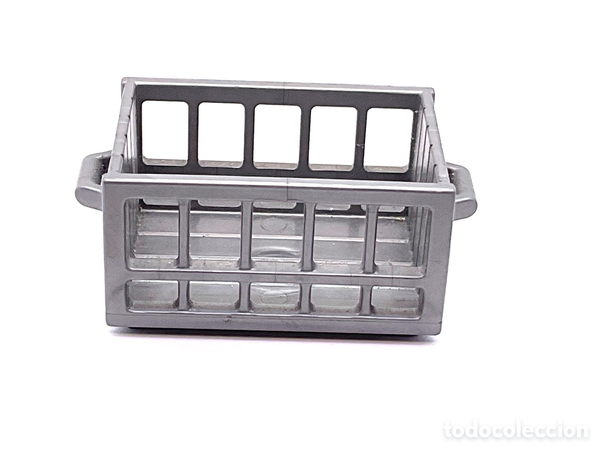 Playmobil: ACCESORIO PLAYMOBIL. CAJA REJILLA GRIS PARA TRANSPORTE.