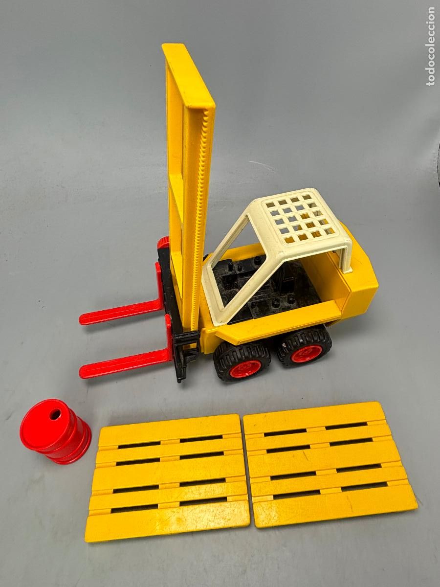 Playmobil: Playmobil 3506 carretilla con barriles y palet obra
