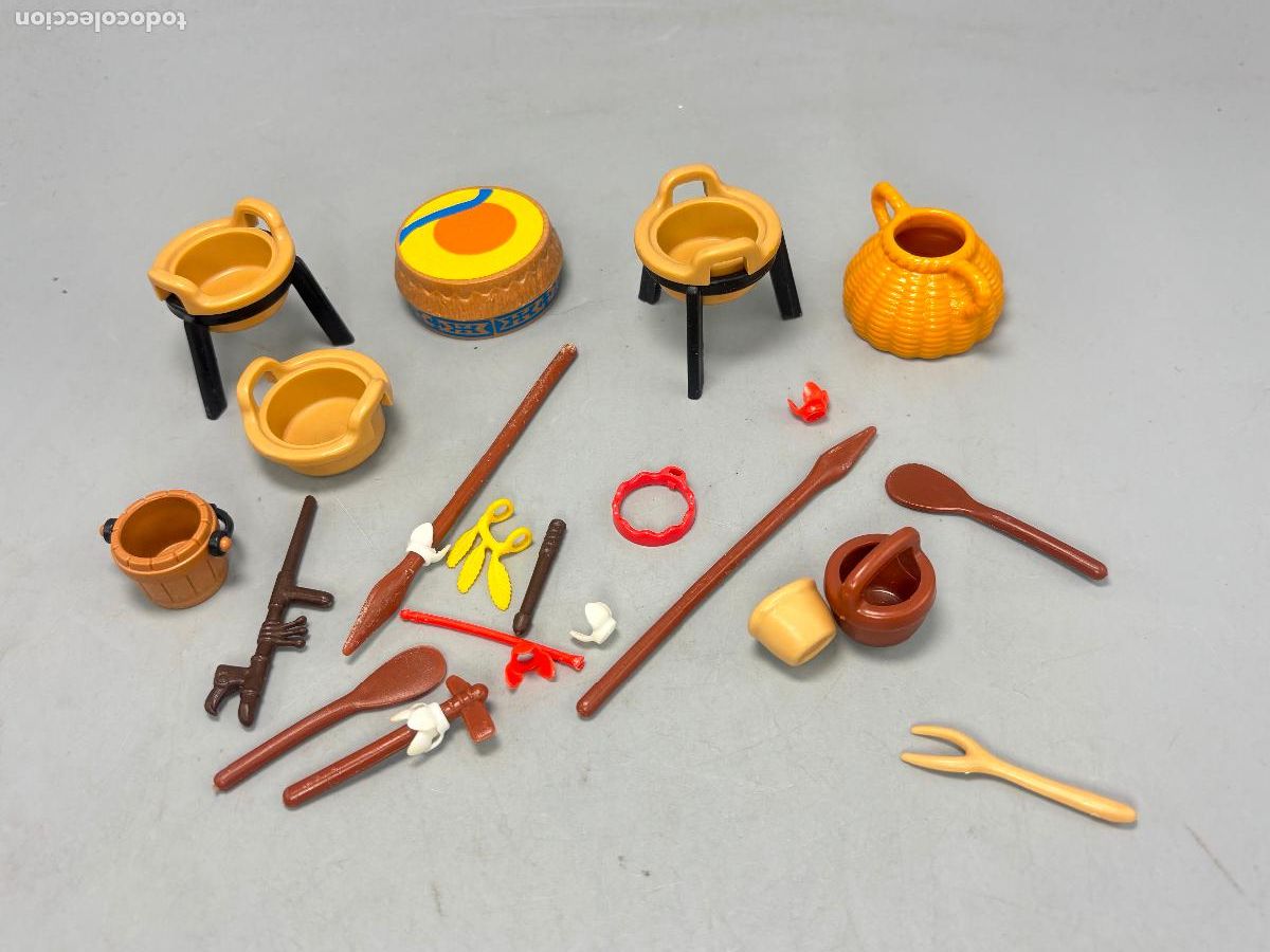 Playmobil: Playmobil lote pieza indio comedero lanza cubo pala