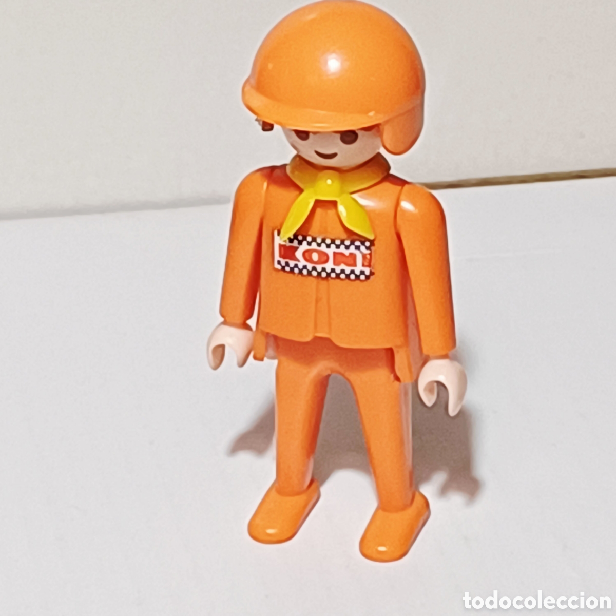 Playmobil: Figura Playmobil geobra 1974 piloto casco naranja koni rally ref. 3524