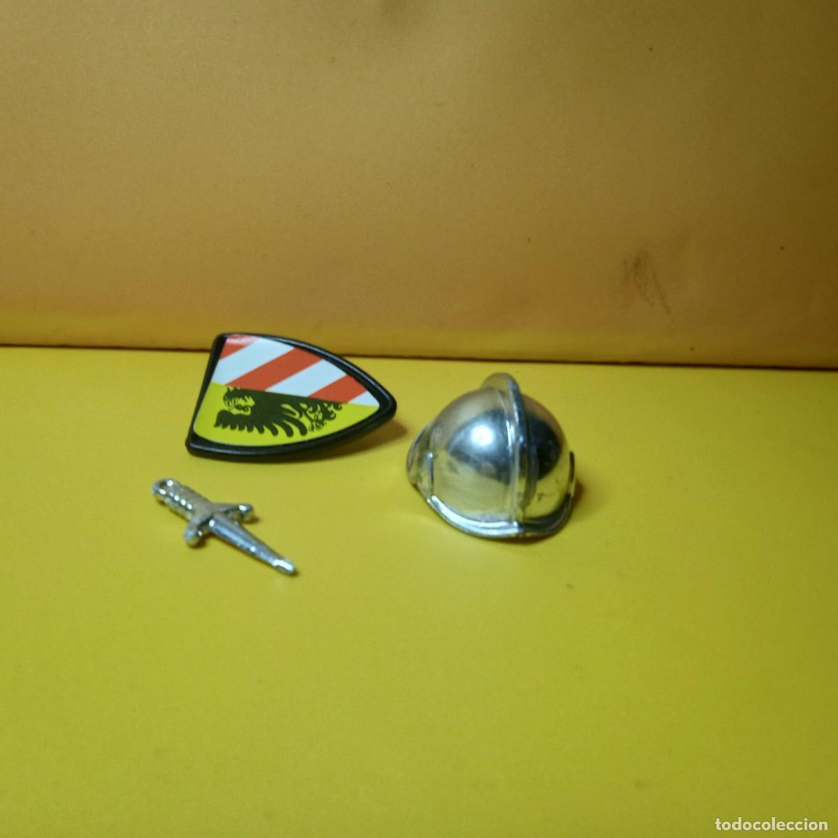 Playmobil: PLAYMOBIL : SET , EQUIPACI&Oacute;N: CASCO, MORRI&Oacute;N CROMADO: MEDIAVAL , CABALLERO, CONQUISTADOR, VINTAGE