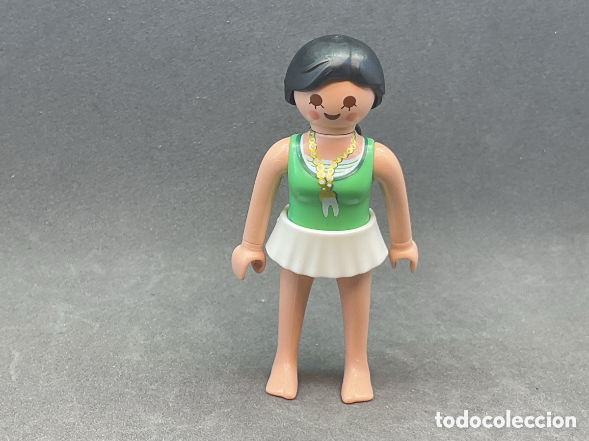 Playmobil: ACCESORIO PLAYMOBIL. MUJER FALDA PELO NEGRO CON COLETA.