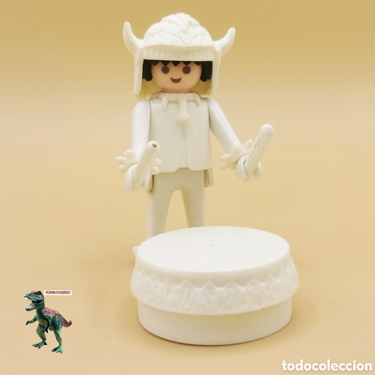 Playmobil: Playmobil chaman indio hechicero nativo americano serie color blanco a&ntilde;o 1.978 tambor 3620 3705