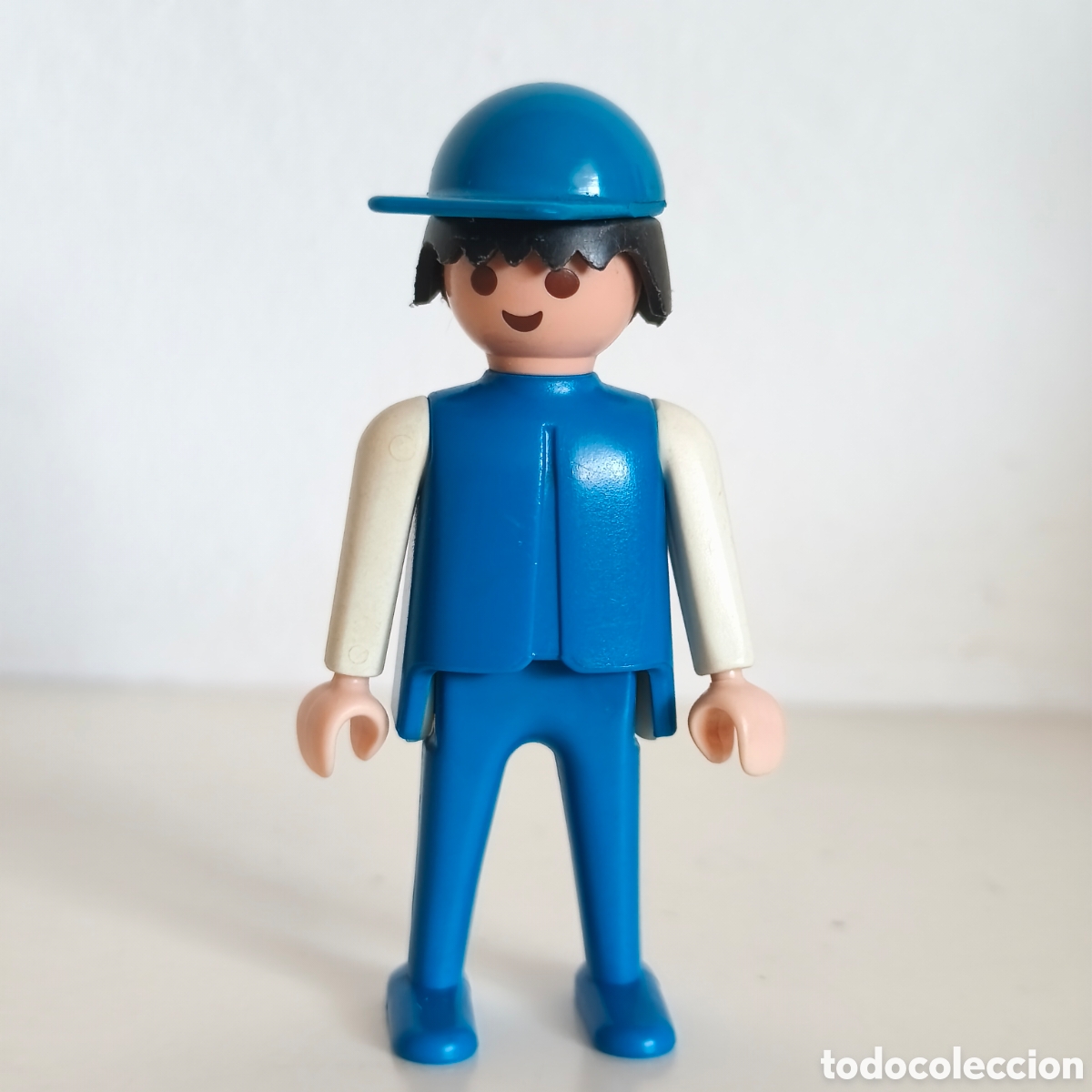 Playmobil: Playmobil, hombre azul y blanco con gorra azul