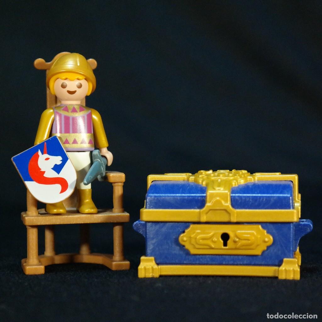 Playmobil: Playmobil ni&ntilde;o medieval con baul y trono ☼