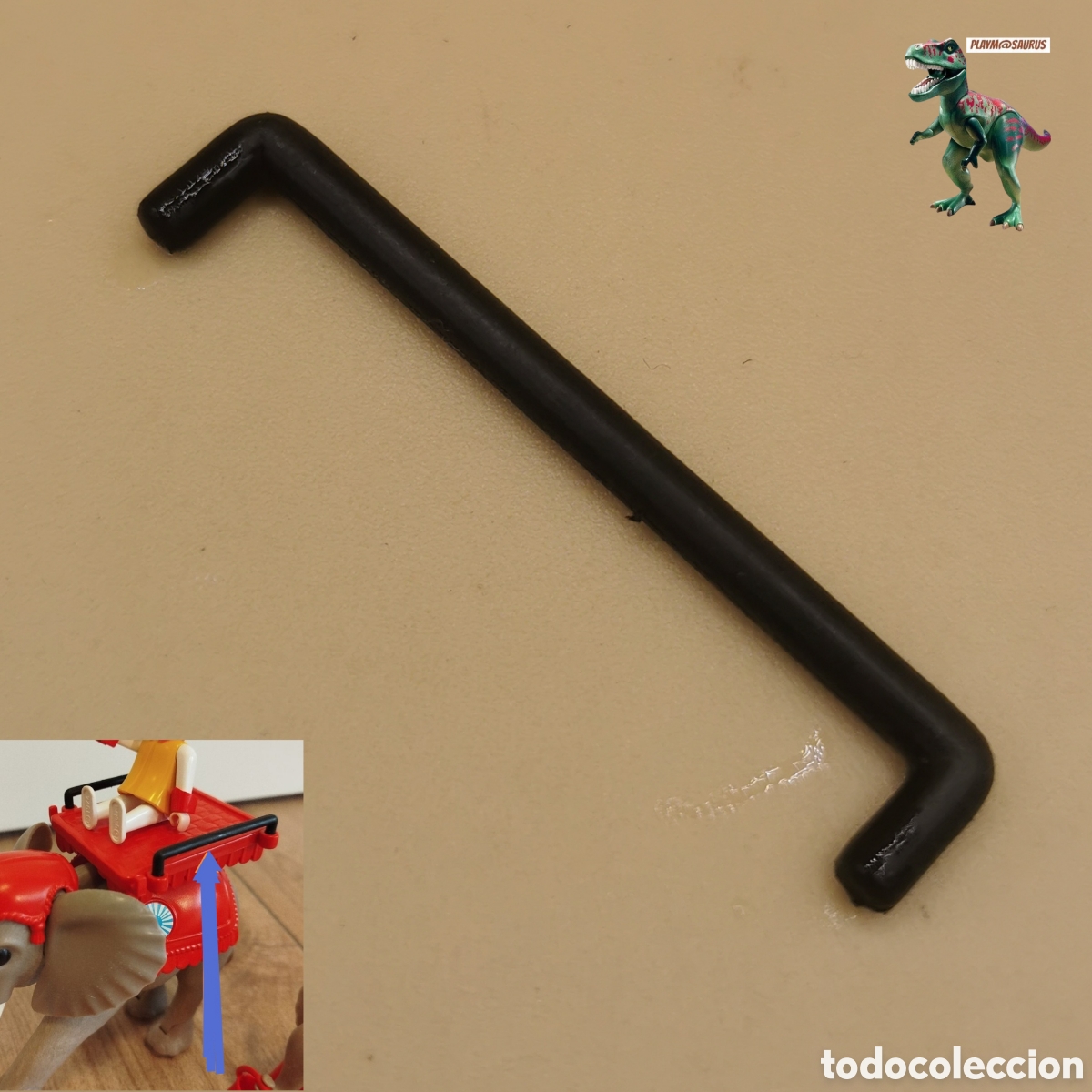Playmobil: Playmobil 3519 barra negra asidero para plataforma elefante de circo acrobatas