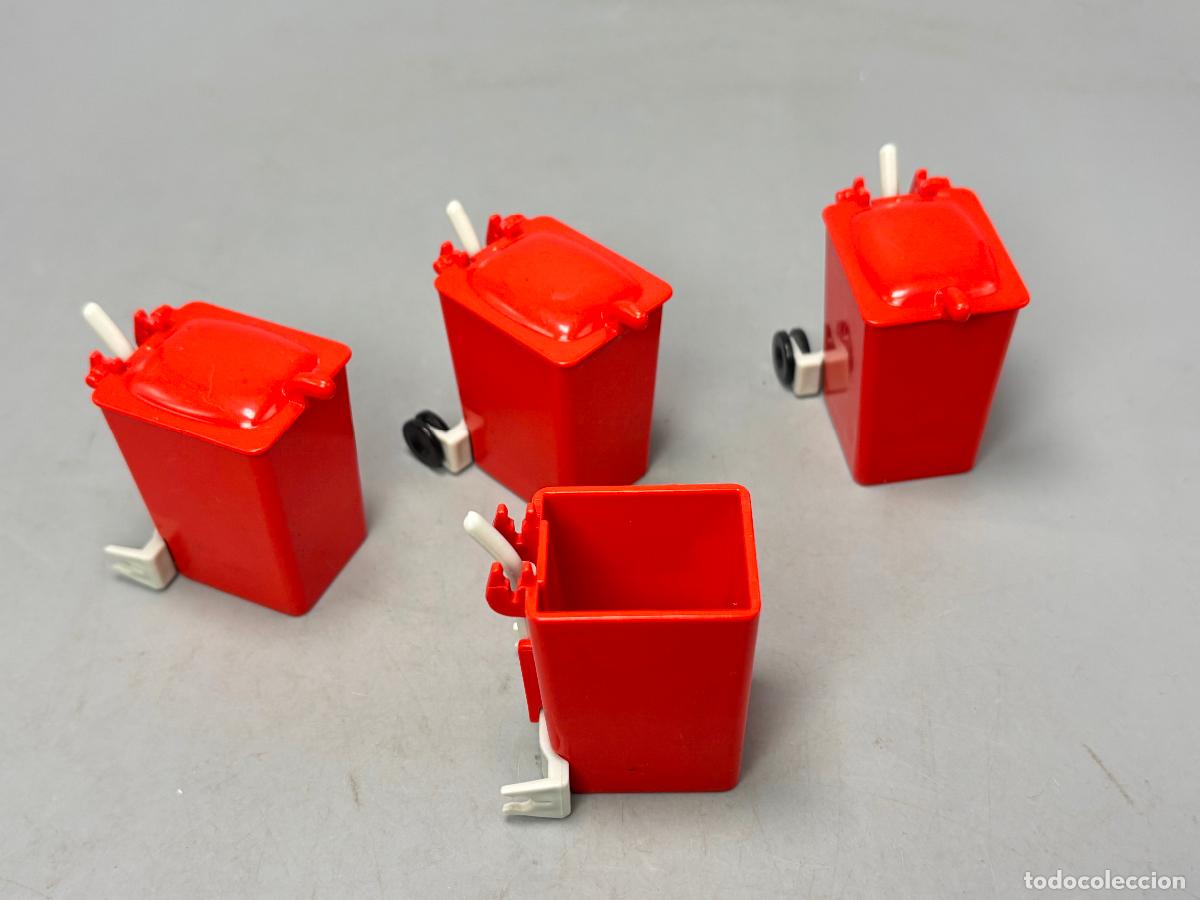 Playmobil: Playmobil 3470 lote contenedor basura rojo con ruedas