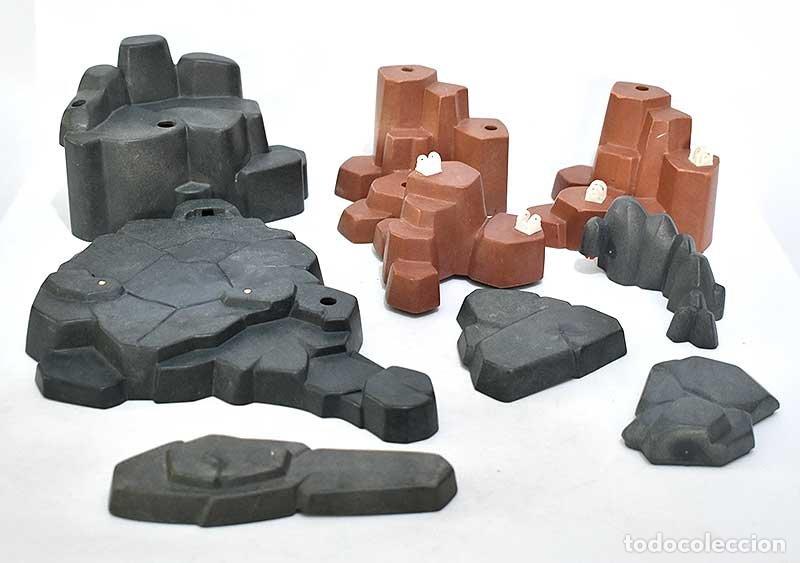 Playmobil: Playmobil. Lote de plataformas bases rocas escenario. 9 piezas