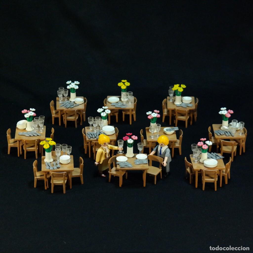 Playmobil: Playmobil 10 mesas con cubiertos para restaurante con 2 figuras ☼