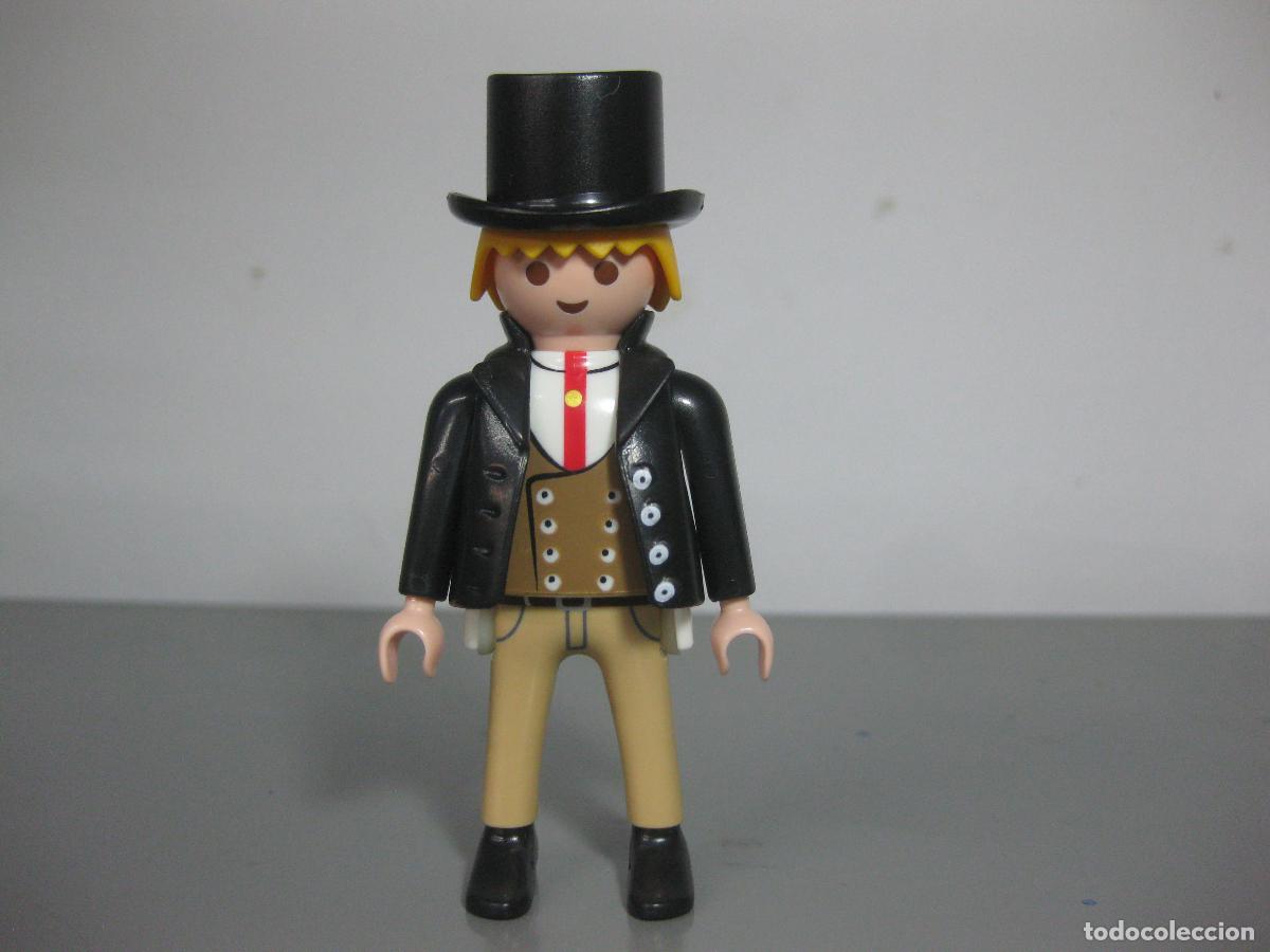 Playmobil: PLAYMOBIL figura se&ntilde;or elegante victoriano con chistera y chaleco negro -sob1