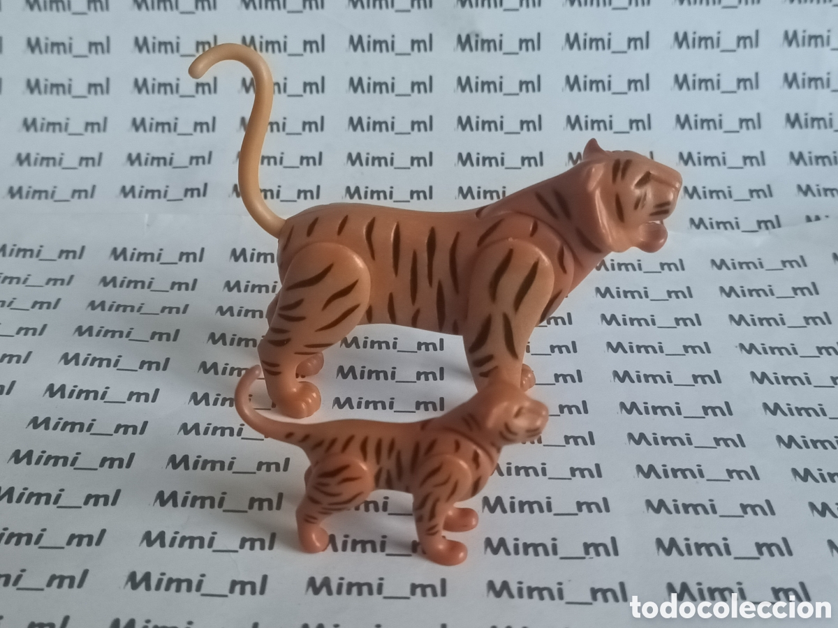 Playmobil: Playmobil tigre adulto y cr&iacute;a animales circo zoo safari