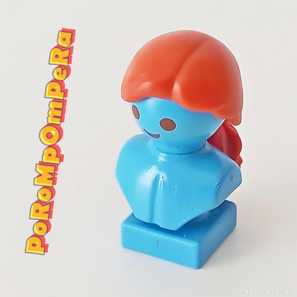 Playmobil: PLAYMOBIL PELUCA COLETA ONDULADA MARR&Oacute;N-NARANJA PELO MUJER CABELLO CHICA IDEAL CUSTOM/COMPLETA T2