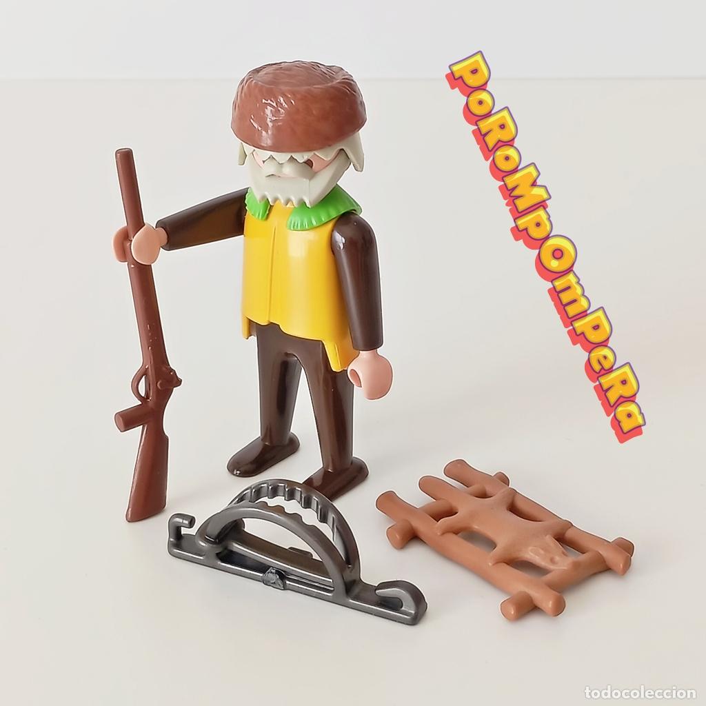 Playmobil: PLAYMOBIL FIGURA TRAMPERO 3394 CEPO GORRO PIEL ESCOPETA CAZADOR OESTE S7