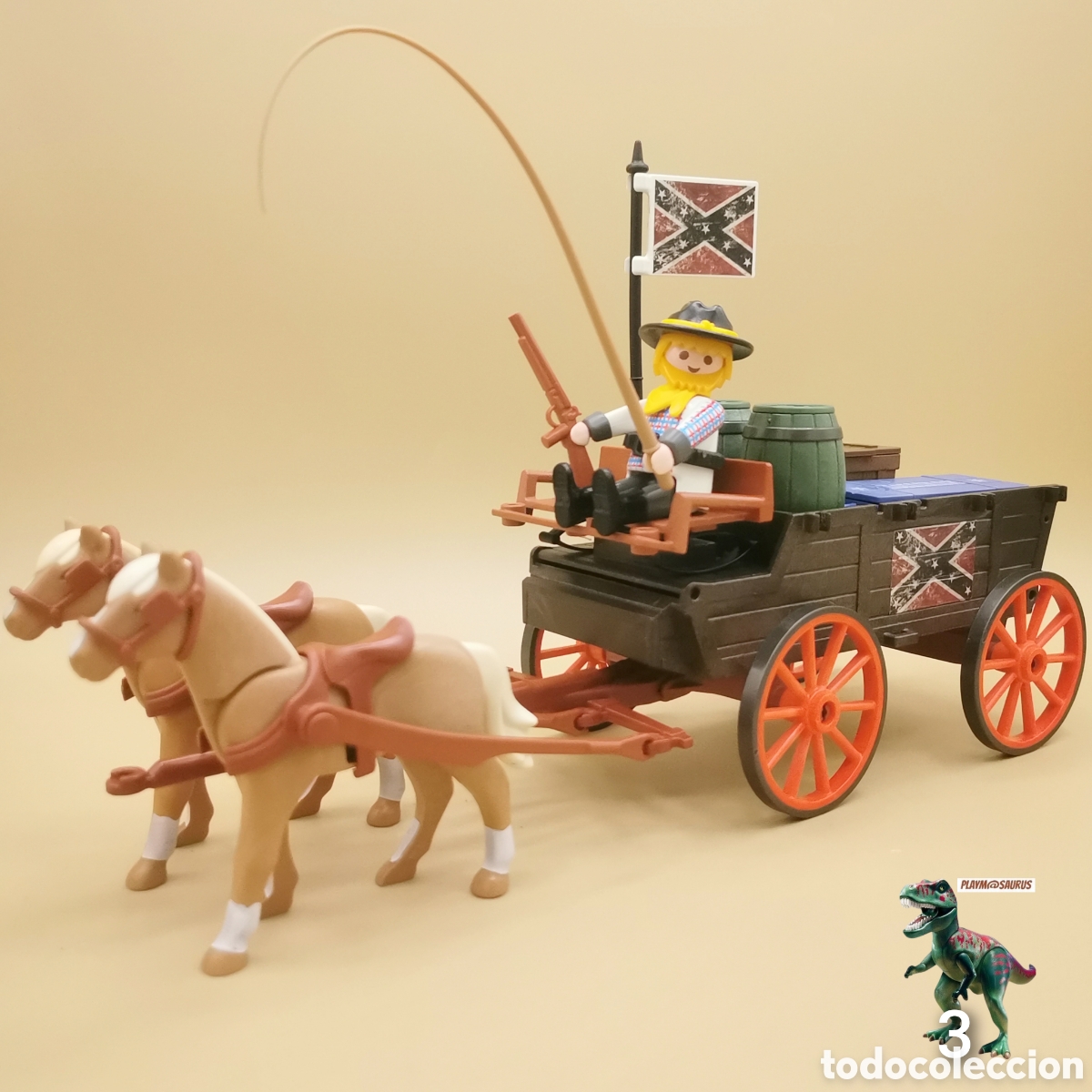 Playmobil: Playmobil carreta soldados sudistas - carro confederado - western - guerra civil 3783 3784 3785 3806
