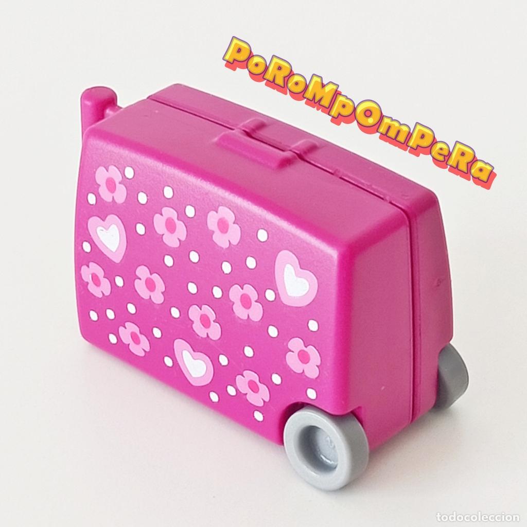 Playmobil: PLAYMOBIL MALETA DE VIAJE CON RUEDAS GRANDE ROSA OSCURO DIBUJOS MAGENTA EQUIPAJE TROLLEY S2